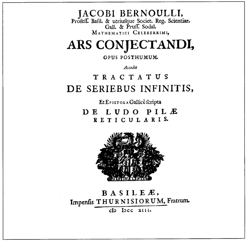 Титульная страница «Искусства предположений», 1713
